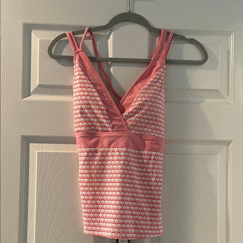 Talbots Pink and White Patterned Top